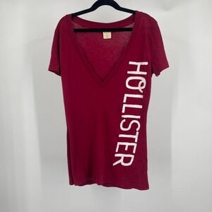Y2K Hollister V Neck Low Cut Top 2010s Surfer Preppy Small Summer Grunge Rare